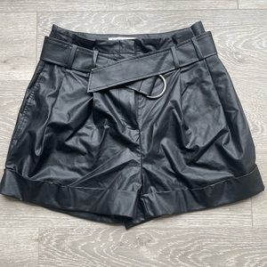 Faux leather high waisted short